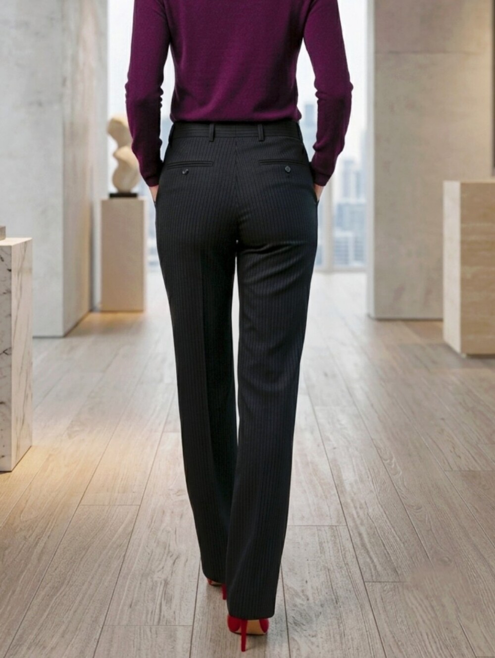 VINTAGE SUPER RARE STONEHOUSE STRIPED CLASSIC FIT RIBBED TROUSERS